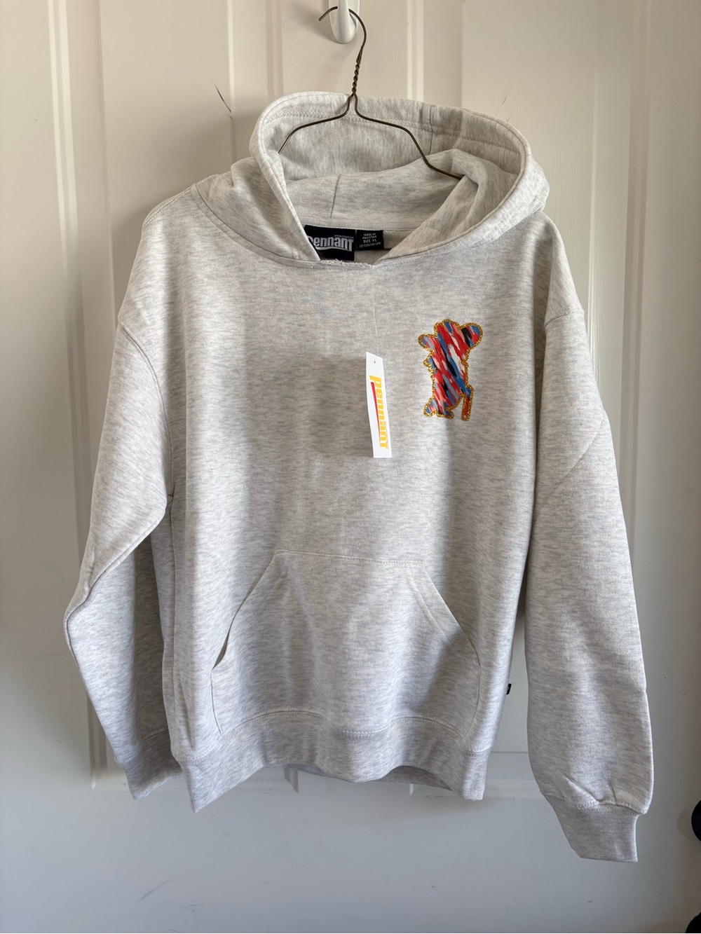 Ole Miss Col reb with glitter outline Light Gray Kids Hoodie with Multicolor